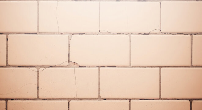 Beige brick wall background with clean uniform pattern