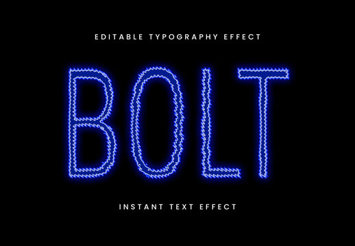 Blue And White Electric Glowing Font Energy Text Effect