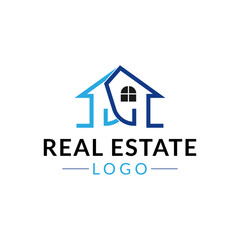 Housing company logo, Construcktion logo, Build house logo with line art simple and elegant. Creative real estate logo and business card template.	