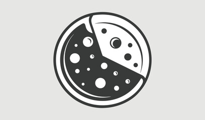 Simple pizza slice icon graphic design