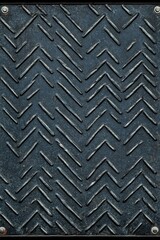 Close-up of textured metal diamond plate with bolts.