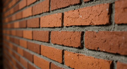 Fototapeta premium Intricate Brickwork: A Close-Up Study of Textured Brick Wall