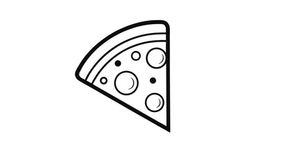 Simple line art pizza slice icon graphic
