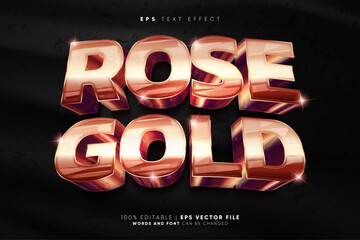 Rose Gold Glossy 3D Text Effect 210625