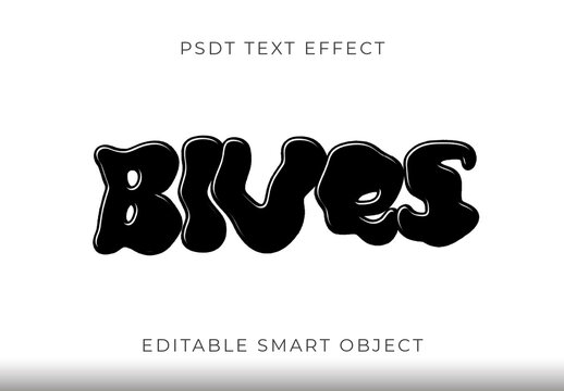Black And White Liquid Cartoon Bubble Font Wavy Funny Text Effect