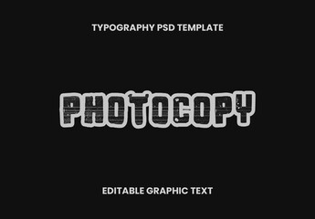 Black And White Grunge Block Font Bold Distressed Outline Text Effect