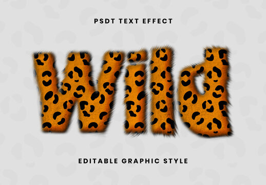 Orange And Black Leopard Furry Font Animal Soft Fur Text Effect