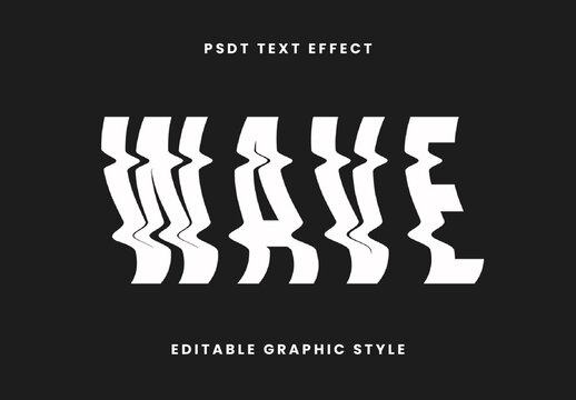 Black And White Wave Distorted Font Wave Glitch Liquid Text Effect