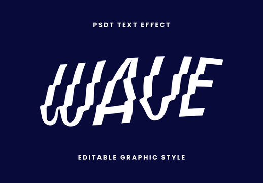 White Wave Slanted Wave Font Wavy Sharp Bold Text Effect
