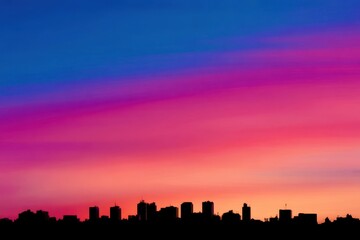 sunset over city