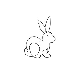 vector illustration of a bunny on white background
