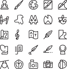 Creative Art & Design Icons A Collection of Line Art Graphics