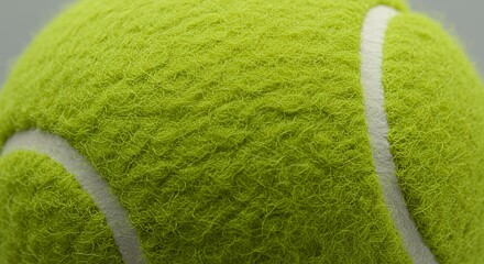 Close-up of a Fuzzy Green Tennis Ball