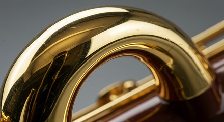 Gleaming Gold Lacquer Detail of a Bassoon's Neck Joint
