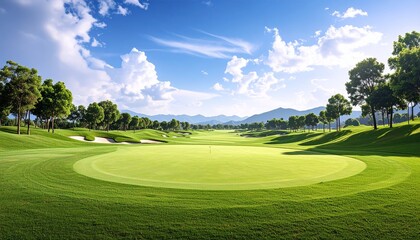 landscape of a golf resort field, beautiful scenery