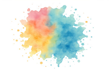 Fototapeta premium Abstract colorful watercolor splash with a transparent background, ideal for adding a vibrant touch to designs