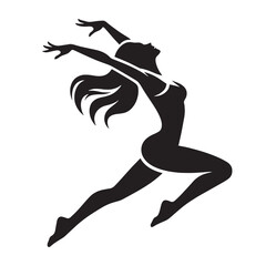 Fototapeta premium Seamless lady jumping moving with continuous and fluid transitions in her leaps - lady jumping silhouette - lady jumping Vector - Silhouette of lady jumping 