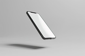 Phone Mockup Flying Isolated Realistic Shot Smartphone with Blank Screen for Branding Identity