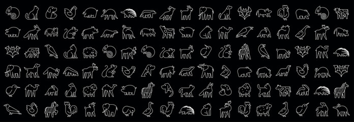 Animals logos collection. Animal logo set. Geometrical abstract logos. Icon design