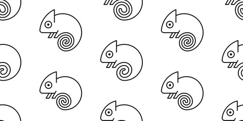 Seamless pattern with Chameleon logo. isolated on white background
