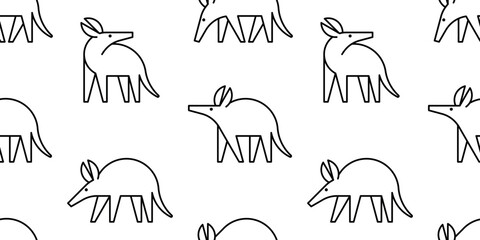 Seamless pattern with Aardvark logo. isolated on white background
