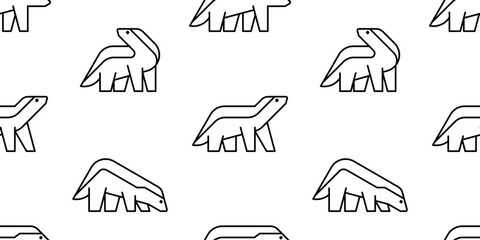 Seamless pattern with Honey Badger logo. isolated on white background
