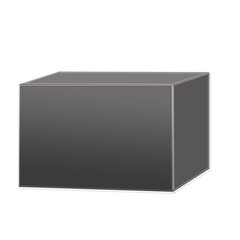 Glass box steel on white background