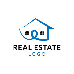 Housing company logo, Construcktion logo, Build house logo with line art simple and elegant. Creative real estate logo and business card template.	