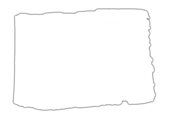 White irregular-shaped frame on black background