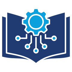 Machine Learning Flat Blue Icon
