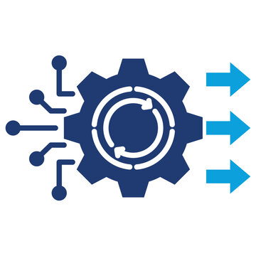 Parallel Processing Flat Blue Icon