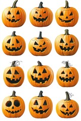 Festive Jack-o'-Lantern Pumpkins for Halloween