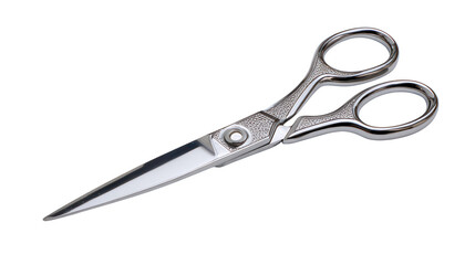 Obraz premium Silver metal hair cutting scissors isolated on transparent background