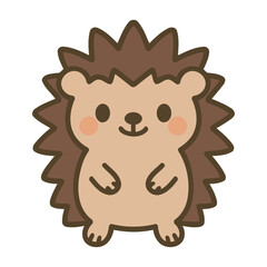 Kawaii Hedgehog Cartoon – Cute Smiling Forest Animal Illustration