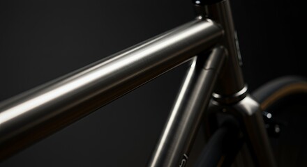 Sleek Titanium Bicycle Frame Close-Up