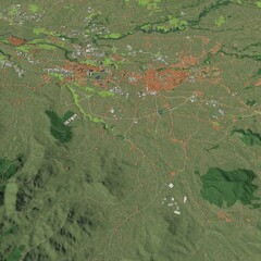 3D illustration of city and urban in San José Costa Rica