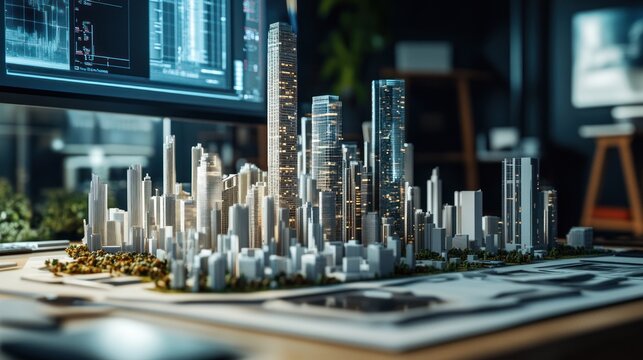 City model on desk