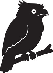 Silhouette of Black Bird Perching on a Branch