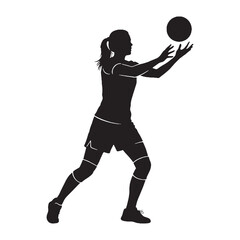 Determined female athlete striving for personal excellence in every athletic endeavor - female athlete silhouette - female athlete Vector - Silhouette of female athlete
