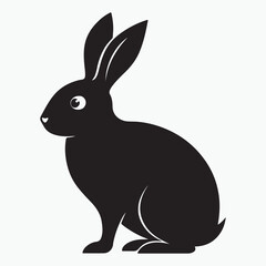 Obraz premium Rabbit Black silhouette icon illustration