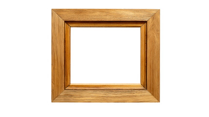 Square wooden frame isolated on transparent background