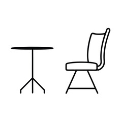 Office chair turned beside collaborative table space Vector illustration