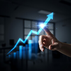  Business Growth and Success Concept with Glowing Chart