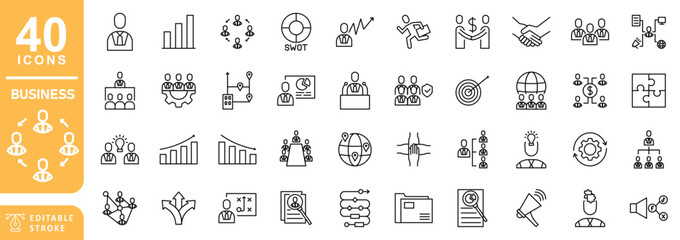 Business Editable Line Icons