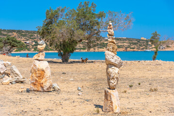 The tropical and scenic nudist beach of Sarakiniko on Gavdos island, Greece.