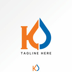 Logo design graphic concept creative premium vector stock image top sell initial K O font water drop pipe plumbing monogram service home repair drain