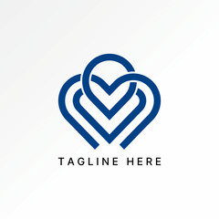 Logo design graphic concept creative premium vector stock image top sell love symbol lines ribbon pattern romantic charity happy hope emotion person