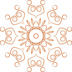 outline color hand drwaing mandala design eps 10