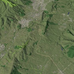 3D illustration of city and urban in Quito Ecuador