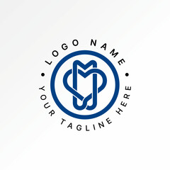 Logo design graphic concept creative premium vector stock image top sell love symbol infinity line art pattern emotion romance heart tech loop dynamic